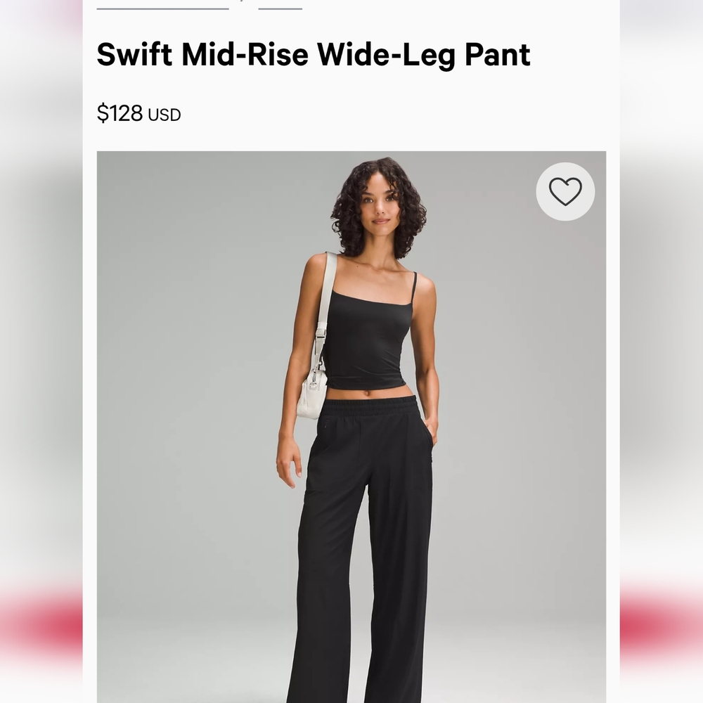 Lululemon Swift Mid-Rise Wide-Leg Pant Size 6 black